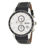 Hugo Boss Rafale Chronograph Quartz Silver Dial Black Leather Strap Watch For Men - 1513403 Authentic Buy Shop Now