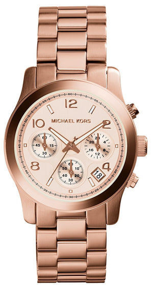 Michael Kors Runway Rose Gold Dial Rose Gold Steel Strap Watch for Women - MK5128 Authentic Buy Shop Now