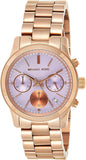 Michael Kors Runway Chronograph Purple Dial Rose Gold Steel Strap Watch For Women - MK6163 Authentic Buy Shop Now