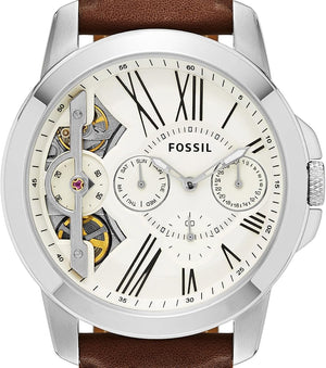 Fossil Grant Twist Multi-Function White Dial Brown Leather Strap Watch for Men - ME1144 Authentic Buy Shop Now