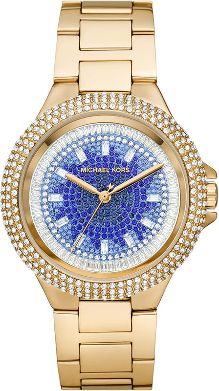 Michael Kors Camille Analog Blue Dial Gold Steel Strap Watch For Women - MK7341 Authentic Buy Shop Now