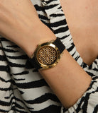 Guess Clarity Gold Dial Black Silicone Strap Watch for Women - GW0109L1 Authentic Buy Shop Now