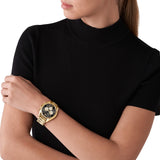 Michael Kors Whitney Chronograph Black Dial Gold Steel Strap Watch for Women - MK7224 Authentic Buy Shop Now