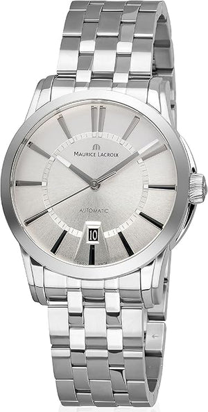 Maurice Lacroix Pontos Date Automatic Silver Dial Silver Steel Strap Watch For Men - PT6148-SS002-130 Authentic Buy Shop Now
