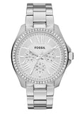 Fossil Cecile Chronograph Silver Dial Silver Steel Strap Watch for Women - AM4481 Authentic Buy Shop Now