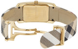 Burberry Pioneer Champagne Dial Haymarket Beige Leather Strap Watch for Women - BU9407 Authentic Buy Shop Now