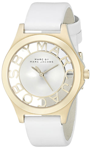 Marc Jacobs Henry Skeleton White Dial White Leather Strap Watch for Women - MBM1339 Authentic Buy Shop Now