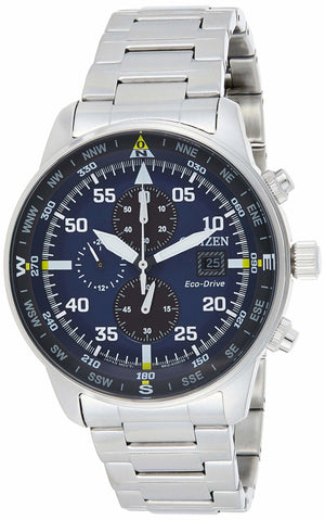 Citizen Eco Drive Chronograph Blue Dial Silver Stainless Steel Watch For Men - CA0690-88L Authentic Buy Shop Now