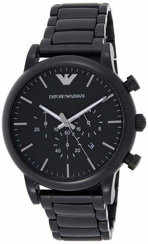 Emporio Armani Luigi Chronograph Black Dial Black Stainless Steel Watch For Men - AR1895 Authentic Buy Shop Now