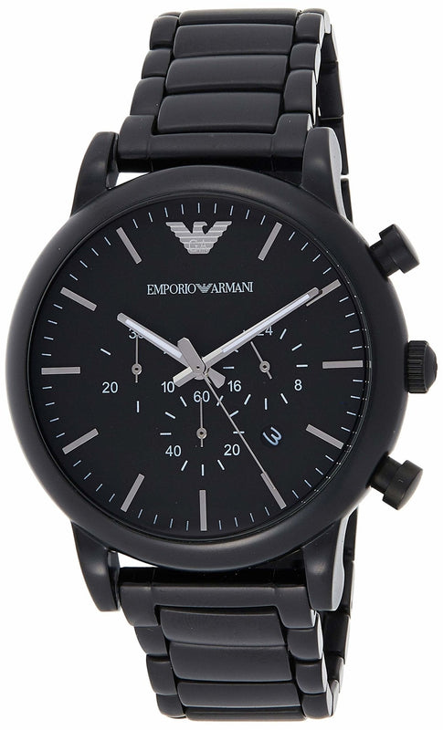 Emporio Armani Luigi Chronograph Black Dial Black Stainless Steel Watch For Men - AR1895 Authentic Buy Shop Now