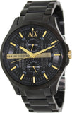 Armani Exchange Hampton Chronograph Black Dial Black Steel Strap Watch For Men - AX2121 Authentic Buy Shop Now