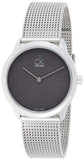 Calvin Klein Minimal Grey Dial Silver Mesh Bracelet Watch for Women - K3M2212X Authentic Buy Shop Now