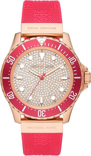 Michael Kors Everest Analog Rose Gold Dial Pink Silicone Strap Watch For Women - MK7359 Authentic Buy Shop Now