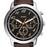 Fossil Neutra Chronograph Black Dial Brown Leather Strap Watch for Men - FS6024 Authentic Buy Shop Now