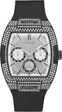 Guess Phoenix Multifunction Silver Dial Black Silicone Strap Watch For Men - GW0048G1 Authentic Buy Shop Now