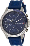 Tommy Hilfiger Bank Blue Dial Blue Rubber Strap Watch for Men - 1791721 Authentic Buy Shop Now