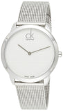 Calvin Klein Minimal White Dial Silver Mesh Bracelet Watch for Men - K3M2112Y Authentic Buy Shop Now