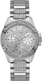 Guess Frontier Diamonds Silver Dial Silver Steel Strap Watch For Women - W1156L1 Authentic Buy Shop Now