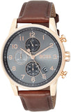 Hugo Boss Navigator Grey Dial Brown Leather Strap Watch for Men - 1513496 Authentic Buy Shop Now