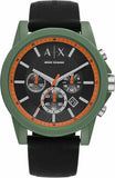 Armani Exchange Outerbanks Chronograph Black Dial Black Silicone Strap Watch For Men - AX1348 Authentic Buy Shop Now
