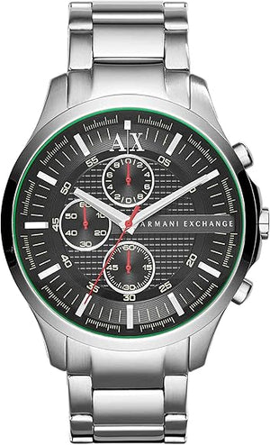 Armani Exchange Hampton Chronograph Black Dial Silver Steel Strap Watch For Men - AX2163 Authentic Buy Shop Now