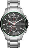 Armani Exchange Hampton Chronograph Black Dial Silver Steel Strap Watch For Men - AX2163 Authentic Buy Shop Now