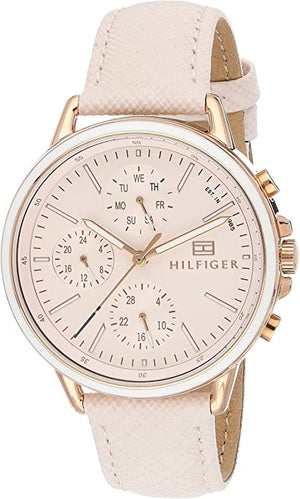 Tommy Hilfiger Carly Cream Dial Cream Leather Strap Watch for Women -1781789 Authentic Buy Shop Now