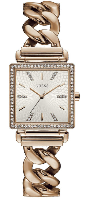 Guess Vanity Diamonds Silver Dial Gold Steel Strap Watch for Women - W1030L4 Authentic Buy Shop Now