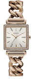 Guess Vanity Diamonds Silver Dial Gold Steel Strap Watch for Women - W1030L4 Authentic Buy Shop Now