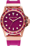 Michael Kors Everest Pave Crystals Pink Dial Pink Rubber Strap Watch for Women - MK7441 Authentic Buy Shop Now