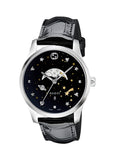 Gucci G-Timeless Moonphase Black Dial Black Leather Strap Watch For Men - YA126327 Authentic Buy Shop Now