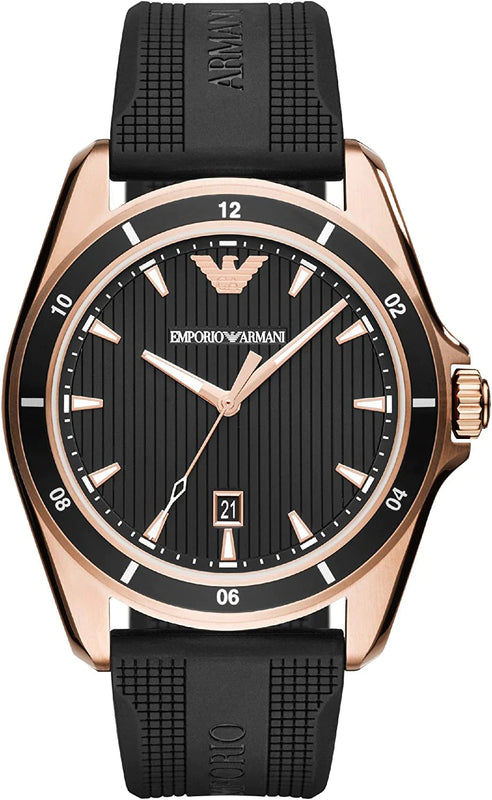 Emporio Armani Sport Quartz Black Dial Black Rubber Strap Watch For Men - AR11101 Authentic Buy Shop Now