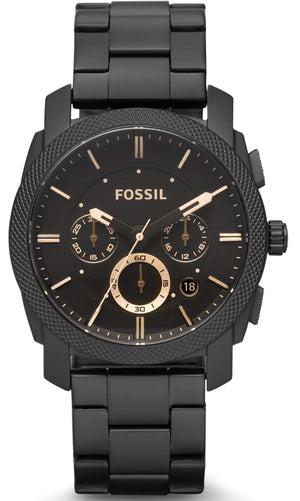 Fossil Machine Chronograph Black Dial Black Steel Strap Watch for Men - FS4682 Authentic Buy Shop Now