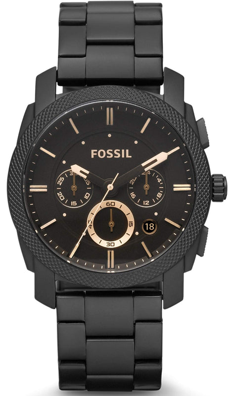 Fossil Machine Chronograph Black Dial Black Steel Strap Watch for Men - FS4682 Authentic Buy Shop Now