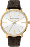 Michael Kors Pyper Quartz Silver Dial Brown Leather Strap Watch For Women - MK2857 Authentic Buy Shop Now