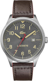 Lacoste Continental Gray Dial Brown Leather Strap Watch for Men - 2011020 Authentic Buy Shop Now
