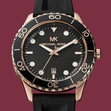 Michael Kors Runway Quartz Black Dial Black Silicone Strap Watch For Women - MK6852 Authentic Buy Shop Now