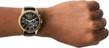 Armani Exchange Outerbanks Chronograph Black Dial Black Leather Strap Watch For Men - AX7133 Authentic Buy Shop Now