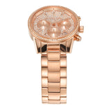 Michael Kors Ritz Chronograph Rose Gold Dial Rose Gold Steel Strap Watch For Women - MK7302 Authentic Buy Shop Now