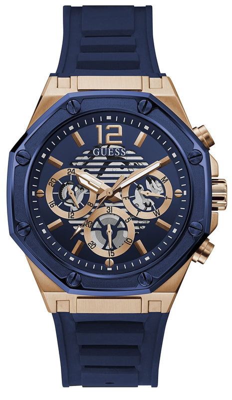 Guess Momentum Chronograph Blue Dial Blue Rubber Strap Watch for Men - GW0263G2 Authentic Buy Shop Now