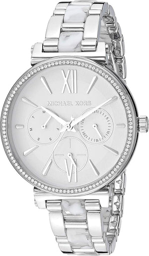 Michael Kors Sofie Analog White Dial Silver Steel Strap Watch For Women - MK4345 Authentic Buy Shop Now