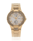 Guess Mini Prism Diamonds White Dial Gold Steel Strap Watch for Women - W15072L1 Authentic Buy Shop Now