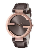 Gucci Interlocking Brown Dial Brown Leather Strap Watch For Women - YA133309 Authentic Buy Shop Now