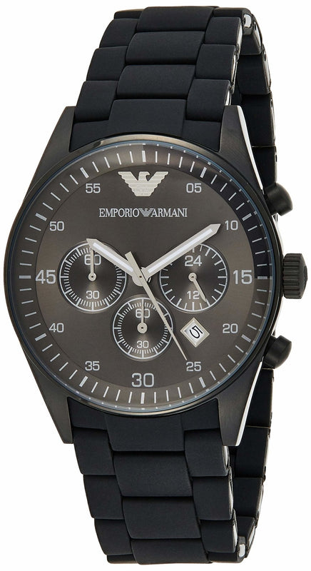 Emporio Armani Sportivo Chronograph Black Dial Black Stainless Steel Watch For Men - AR5889 Authentic Buy Shop Now