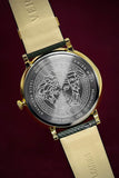 Versace V-Circle Manifesto Gold Dial Black Leather Strap Watch for Men - VBQ030017 Authentic Buy Shop Now