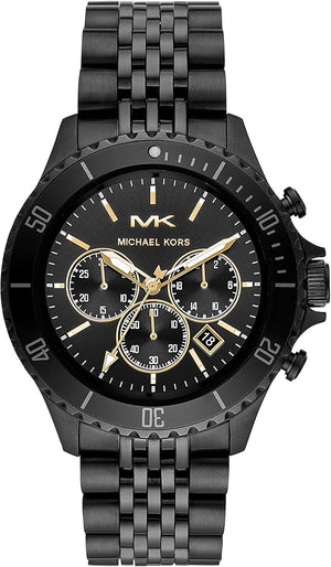 Michael Kors Bayville Chronograph Black Dial Black Steel Strap Watch For Men - MK8750 Authentic Buy Shop Now