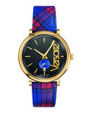 Versace V-Circle The Clans Edition Black Dial Red & Blue Leather Strap Watch for Women - VEBQ00218 Authentic Buy Shop Now