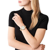 Michael Kors Layton Three Hand Mother of Pearl White Dial Gold Steel Strap Watch For Women - MK6870 Authentic Buy Shop Now