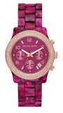 Michael Kors Runway Chronograph Red Dial Red Steel Strap Watch for Women - MK7425 Authentic Buy Shop Now