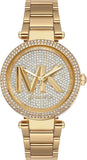 Michael Kors Parker Analog Crystals Gold Dial Gold Steel Strap Watch For Women - MK7283 Authentic Buy Shop Now